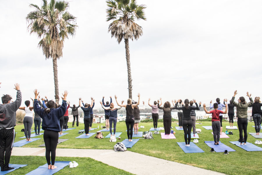 LMU members doing Yoga by Mbongi Spot